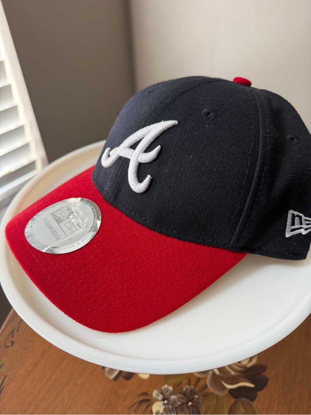 NWT New Era Atlanta Braves The League 9FORTY Adjustable Hat - Navy/Red